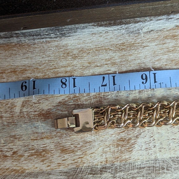 Large Collar necklace vintage gold tone - Picture 8 of 11